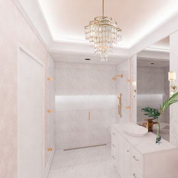 Blush Bathroom Design Virtual Rendering