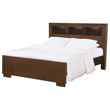 Coaster Jessica Bookcase Wood California King Platform Bed in Cappuccino