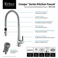 KRAUS Crespo 1-Handle Pre-Rinse Kitchen Faucet With 2-Function Sprayer, Chrome