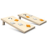 Belknap Hill Trading Post - Cornhole Toss Game Set With Bags, Gold and White Bags - Belknap Hill Trading Post's corn hole boards are built to American Corn hole Association (ACA) specs and are ACA-approved, while our authentic, corn-filled, duck cloth bags are weighted for proper tossing. Foldable board legs make your set easy to store and transport for corn hole to go-go.