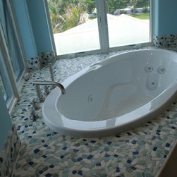 Sea Glass Blend pebble stone and glass tile - Home Decor