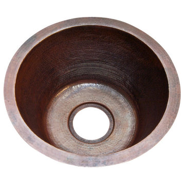 Round Bar Copper Sink Undermount Or Drop In, Without Matching Solid Copper Drain