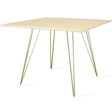 Williams Square Dining Table - Brassy Gold, Small, Maple