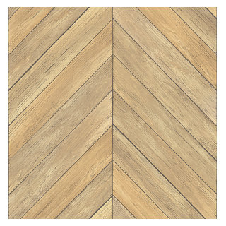Faux Wood Chevron Wallpaper, Bolt - Contemporary - Wallpaper - by
