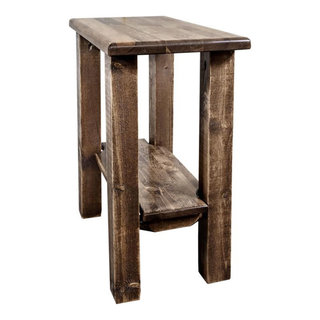 Montana Woodworks Homestead Transitional Wood Chairside Table in Brown ...