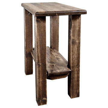 Montana Woodworks Homestead Transitional Wood Chairside Table in Brown