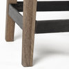 Nell Black Metal Seat and Foot Rest with Brown Solid Wood Frame Bar Stool