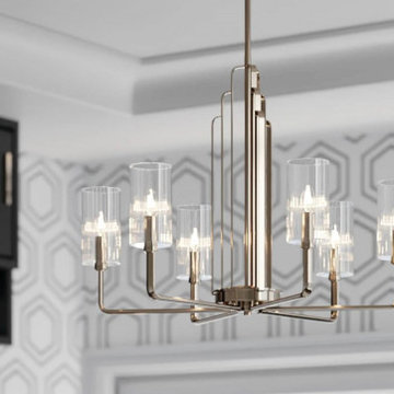 Kimrose™ Chandelier with Clear Fluted Glass