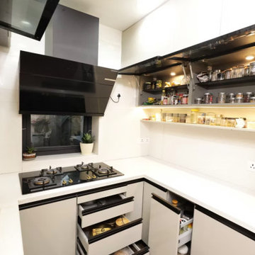 High Gloss PU Modular Kitchen | Hettich Hardware | Behala, Kolkata