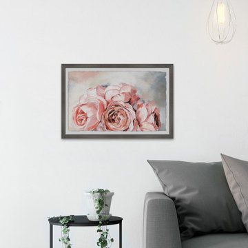 "Pink Rose Bouquet" Framed Painting Print