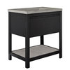 Solace Vanity with Ash Concrete Shelf, Base Only, Midnight, 30"