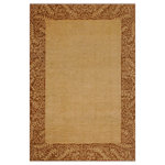 Bareens Designer Rugs - Modern Ziegler Denise Tan Brown Hand-Knotted Wool Rug - 8'10'' x 11'10'' - Enhance the ambiance of your home with this magnificent Persian-influenced Turkish hand-knotted rug made by skilled artisans capable of creating the most exceptional vegetable dyes and hand-spun wool. This exquisite handmade rug is a one-of-a-kind  Kafkaz, otherwise identified as Chobi, Chobi Peshawar, Oushak, or Ziegler rug. These handmade rugs are crafted in Pakistan utilizing superior-quality wool imported from Australia, New Zealand, and Korea in two types of weaves: the Persian weave and the Mori weave. This rug is meticulously crafted by hand using the finest natural vegetable dyes extracted from local plants. The artisans use a blend of hand-spun local and fine merino wool, resulting in a rug with a compelling texture, higher lanolin content, and longer staple. The artisans occasionally incorporate natural or artificial silk into the pile to enhance specific motifs. The finished product is an awe-inspiring execution of flawless design and an understated palette that exudes elegance.