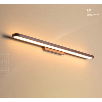 Modern Brown LED Wall Light for Bathroom, Dining Room, Bedroom, Study, L15.7xw1.6xh3.9", Cool Light