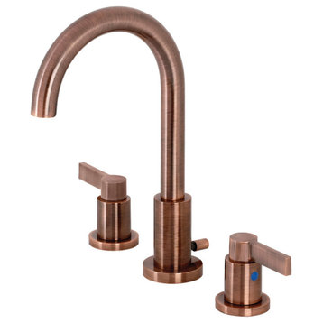 Fauceture FSC892NDLAC NuvoFusion Widespread Bathroom Faucet, Antique Copper