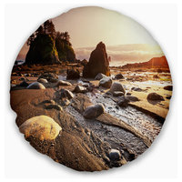Olympic National Park Coast Seashore Throw Pillow, 20" Round