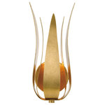 Crystorama - Broche 1 Light Antique Gold Wall Mount - Layers of individual wrought iron leaves deliver a stunning, unique and functional light