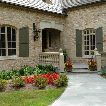 Entrances, Walkways, Seatwalls, Planters and Patio with Fire Pit