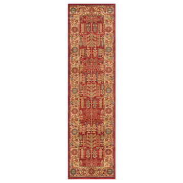 Safavieh Mahal Collection MAH697 Rug, Red/Natural, 2'2" X 8'