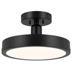 Kichler Lighting - Riu 1 Light Semi Flush Light, Champagne Bronze, Black - With an integrated LED bulb, the Riu 1 light semi-flush is effortless, energy-saving illumination. Inspired by modern minimalism, its disc and tube forms keep it simple. When you want a bold personality in a small package, you want Riu in black.