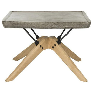 Delartin Indoor/Outdoor Modern Concrete 14.57-Inch H Coffee Table