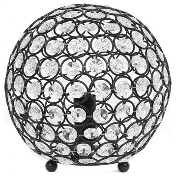 Elegant Designs Elipse 8" Crystal Ball Sequin Table Lamp, Restoration Bronze