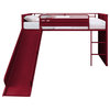 Acme Cargo Twin Loft Bed With Slide Red Finish