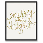 DDCG - Gold Merry and Bright Canvas Wall Art, 24"x30", Framed - Spread holiday cheer this Christmas season by transforming your home into a festive wonderland with spirited designs. This Gold "Merry and Bright" Canvas Print makes decorating for the holidays and cultivating your Christmas style easy. With durable construction and finished backing, our Christmas wall art creates the best Christmas decorations because each piece is printed individually on professional grade tightly woven canvas and built ready to hang. The result is a very merry home your holiday guests will love.