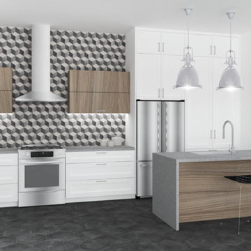 Eclectic Rustic Kitchen Conceptual Rendering