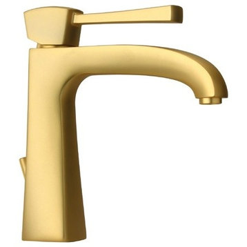Lady Single Handle Lavatory Faucet With Lever Handle, Matt Gold