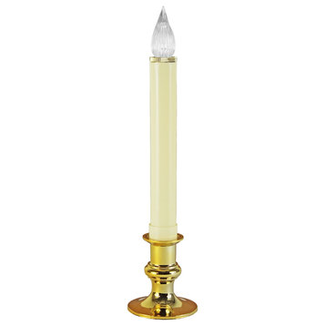 IMC Dixie Battery Operated LED Steady Window Candle with Brass Base, 9" (Qty 1)