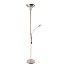 50 Most Por Contemporary Torchiere Floor Lamps For 2019 Houzz Sebastian Torchiere 72 Floor Lamp With Led Reading Light Satin Nickel
