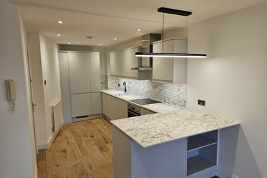 This is an example of a modern kitchen in London.