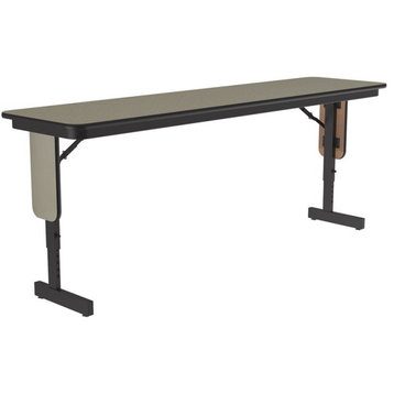 Adjustable Height 3/4" High Pressure Folding Seminar Table in Natural Sand