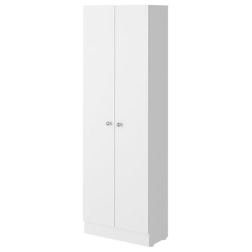 Gewnee Buxton Rectangle 2-Door Storage Tall Cabinet White