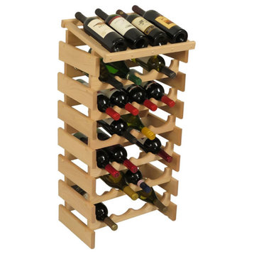 Wooden Mallet Dakota 7 Tier 28 Bottle Display Top Wine Rack in Natural