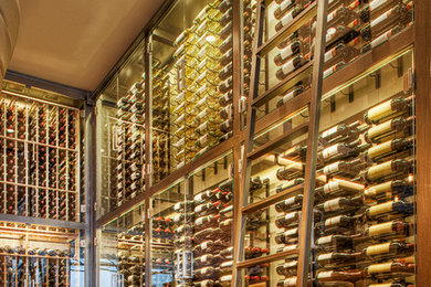 Contemporary wine cellar in Richmond.