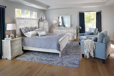 Weathered White Contemporary Bedroom