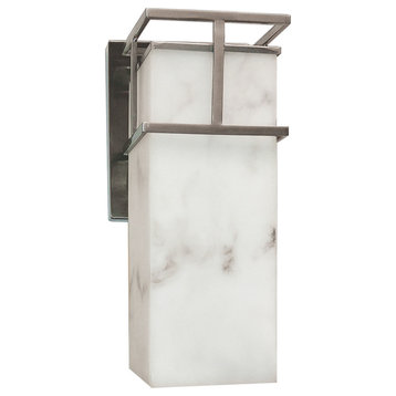 LumenAria Structure 1-Light Small Wall Sconce, Outdoor, Faux Alabaster Shade