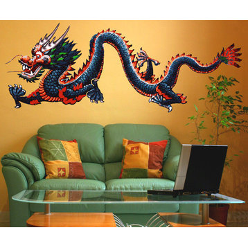 Graphic Vinyl Wall Decal Sticker Chinese Dragon, 31"x82", Regular Direction