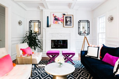 Living room - eclectic living room idea in New York