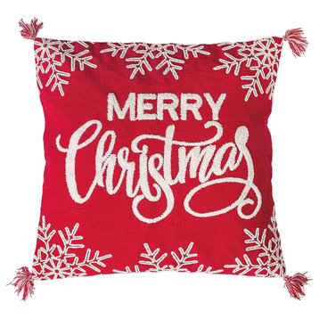 Snowflake Christmas Embroidered Pillow