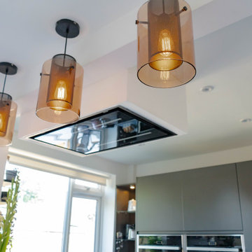 Dove Grey & Graphite Modern Kitchen with Blanco Zeus Extreme Quartz worktops