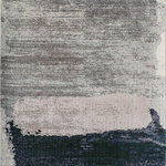 Rugs America - Rugs America Malina MA25A Contemporary Abstract Silver Satin Area Rugs, 8'x10' - Transforming modern art from wall to floor, this area rug features an assemblance of long brush strokes anchored in hues of smoky gray and deep navy. Elegant and contemporary, this rug grounds the room with its lyrically abstract pattern and a muted yet decor-friendly palette. This piece creates an artfully balanced conceptual pattern that is bold yet sophisticated. Not only does this rug incorporate charm and style to your space but adds a lavish layer between your feet and the floor. Features