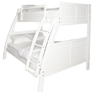 Linon Easton Solid Wood Bunk Bed in White