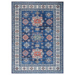 Nourison - Nourison Fulton 5' x 7' Blue Vintage Indoor Area Rug - This vintage-inspired rug from the Fulton Collection adds instant character to your home with a richly printed pattern in shades of orange, green, and ivory and a perfectly imperfect multi-toned blue ground. The integrated non-slip backing offers an extra layer of safety, preventing trip hazards in your busiest rooms. Fulton is made from durable polyester yarns in a flat pile that does not shed � ideal for families with pets and young children or households with frequent guests.