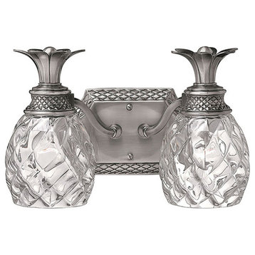 Hinkley Plantation Small Two Light Vanity, Polished Antique Nickel