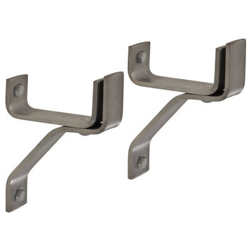 Handcrafted 4" Wall Brackets For Roll End Bar (Set of 2), Stainless Steel