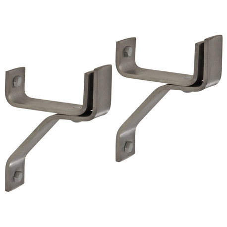 Handcrafted 4" Wall Brackets For Roll End Bar (Set of 2), Stainless Steel