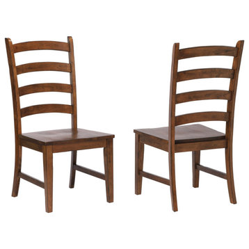 Sunset Trading Simply Brook Ladder Back Dining Chair | Set Of 2 | Amish Brown