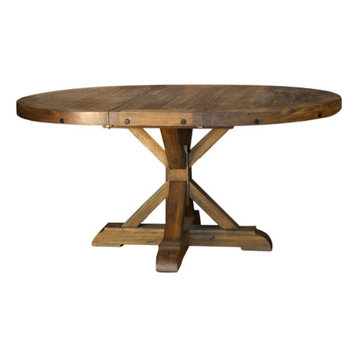 A-America Anacortes 62" Oval Pedestal Table, With 16" Leaf